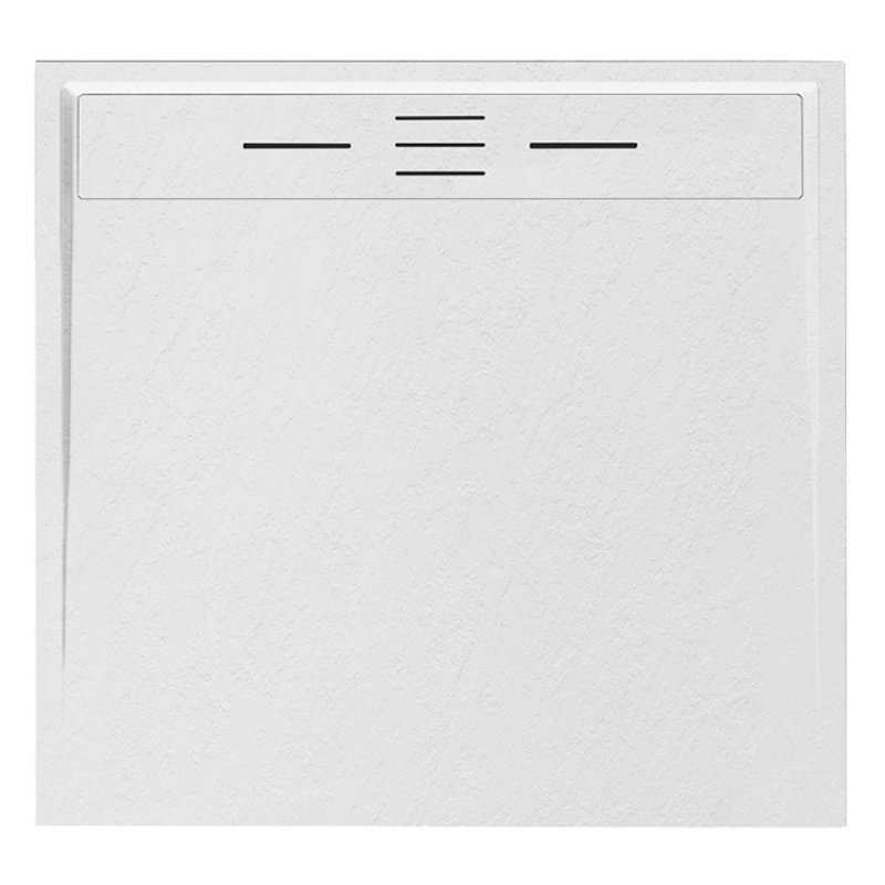 BRODZIK PRYSZNICOWY KAMIENNY KWADRATOWY SLIM DEKO BIAŁY 80x80 CM