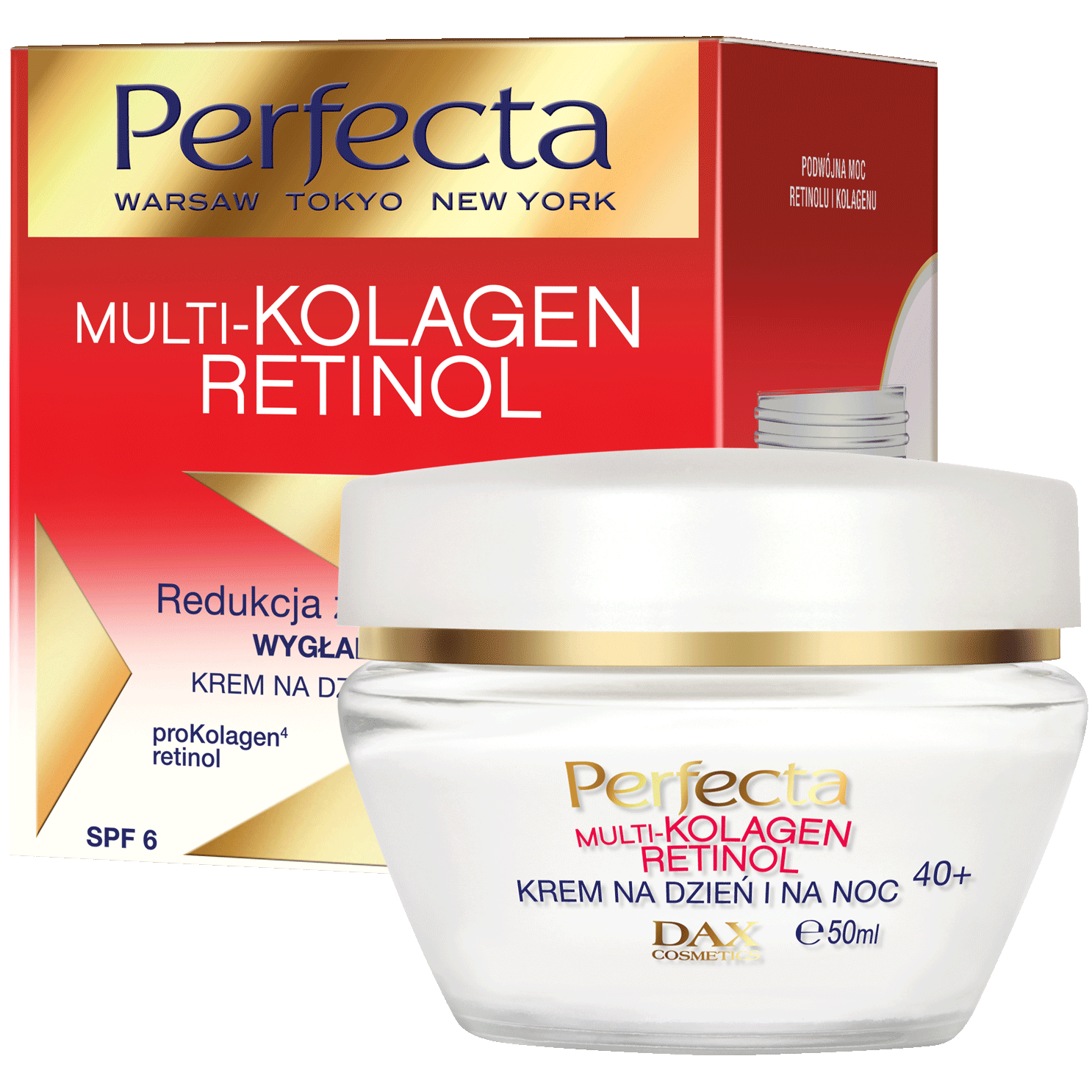 Perfecta Multikolagen Retinol krem do twarzy na dzień i na noc 40+, 50 ml