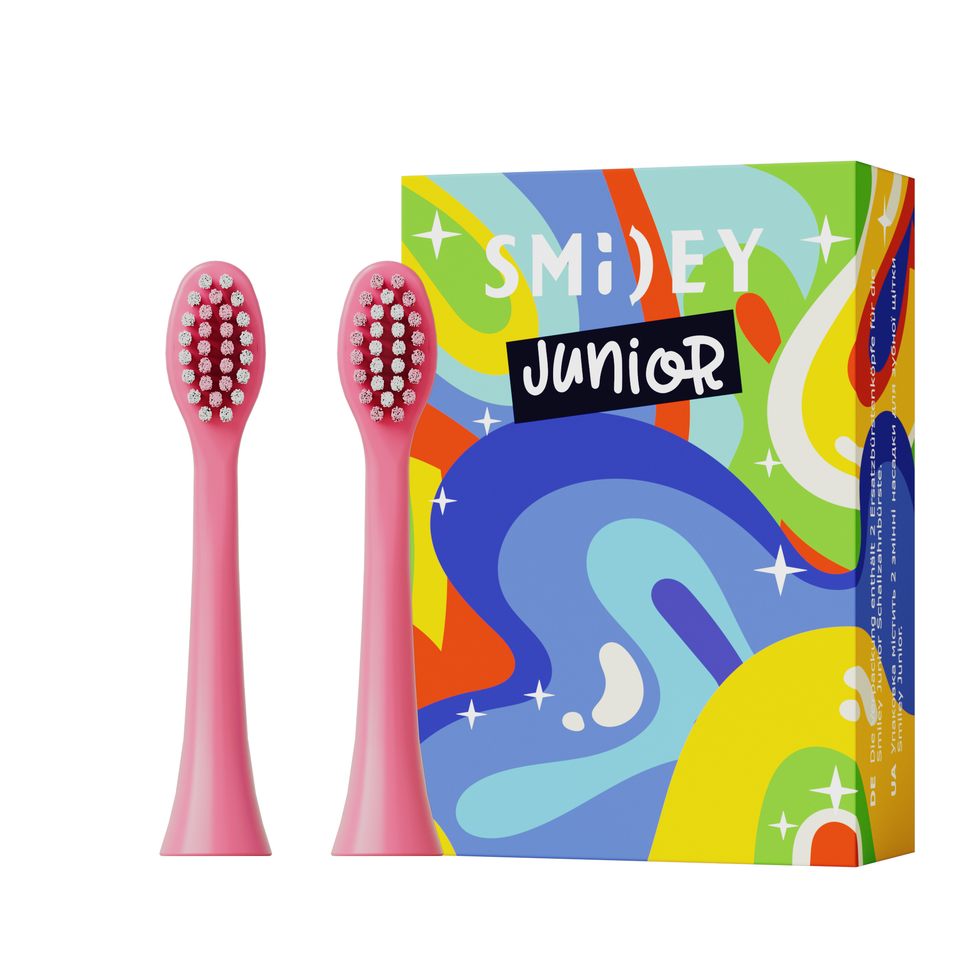 Smiley Junior końcówki do szczoteczki różowe, 2 szt./1 opak.