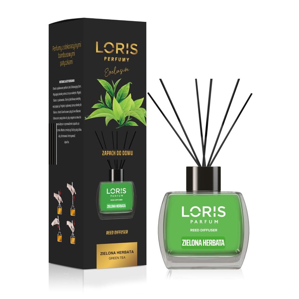 Loris dyfuzor zapachowy z patyczkami Zielona Herbata, 120 ml