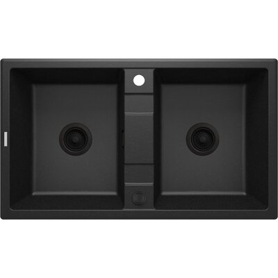 Zlewozmywak dwukomorowy DEANTE Eridan ZQE G203 Grafitowy metalik 50x85