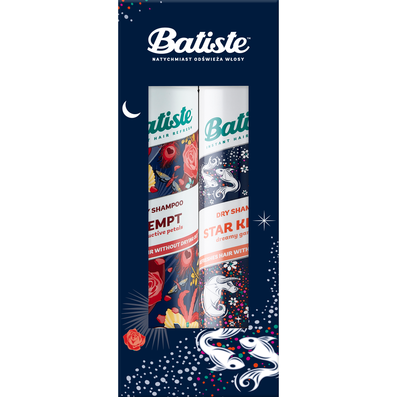 Batiste zestaw: suchy szampon Batiste Tempt, 200 ml + suchy szampon Batiste Star Kissed, 200 ml