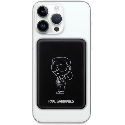 Powerbank indukcyjny KARL LAGERFELD Ikonik MagSafe 5W 3000mAh Czarny