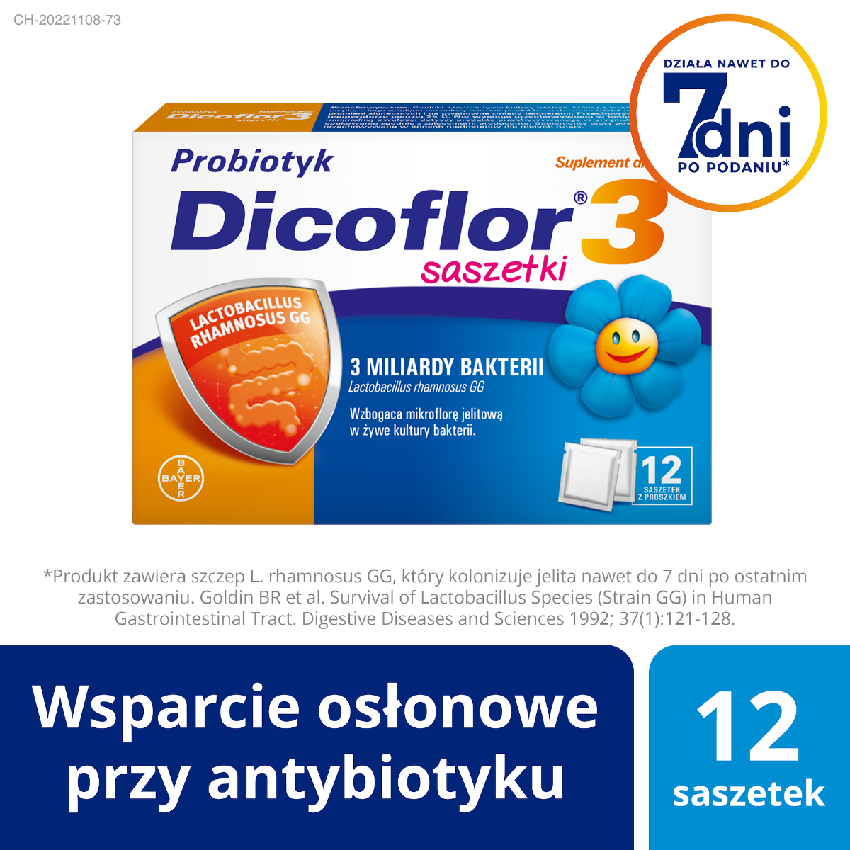 Dicoflor 3, suplement diety, 12 saszetek