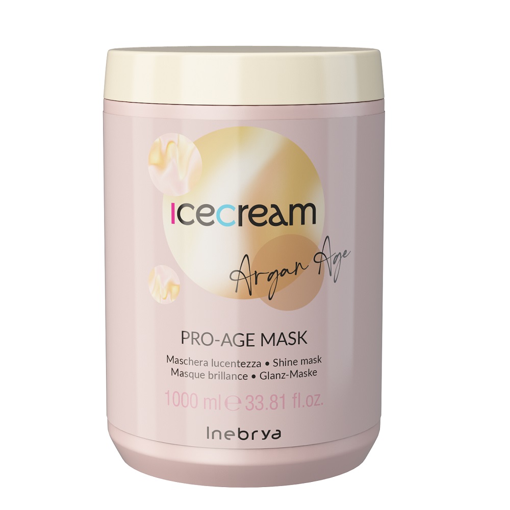 Inebrya Ice Cream Argan Age nabłyszczająca maska do włosów z olejkiem arganowym, 1000 ml