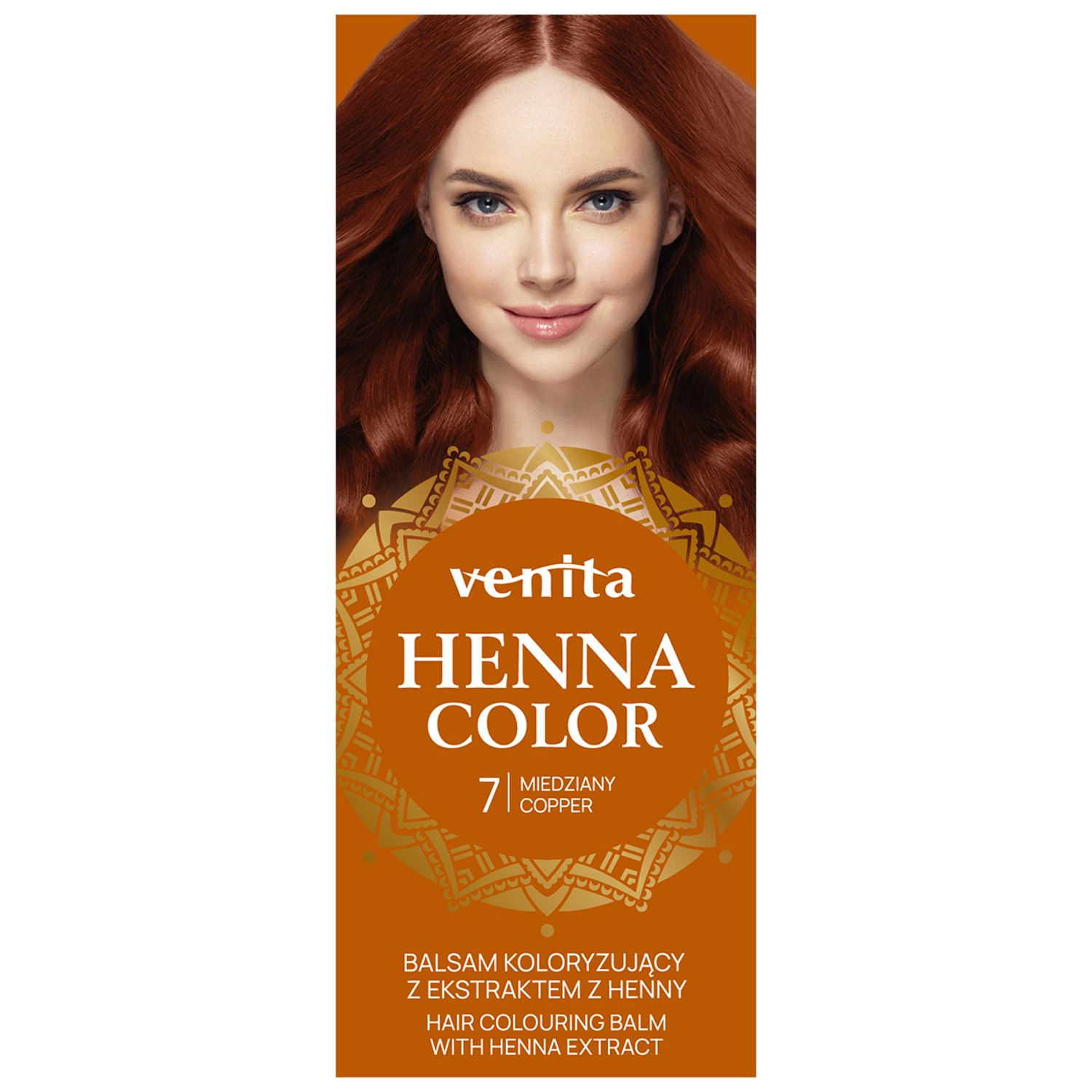 Venita Henna Color balsam koloryzujący z ekstraktem z henny do włosów 7 miedziany, 75 g