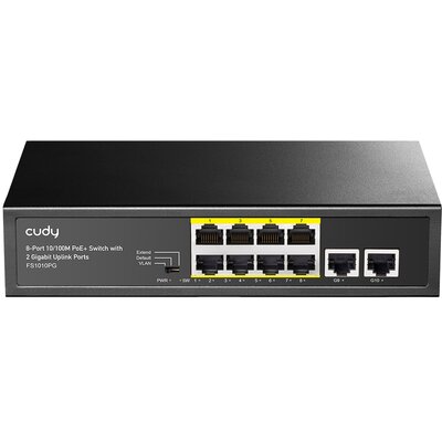 Switch CUDY FS1010PG Fast Ethernet, 10 portów, Funkcja PoE