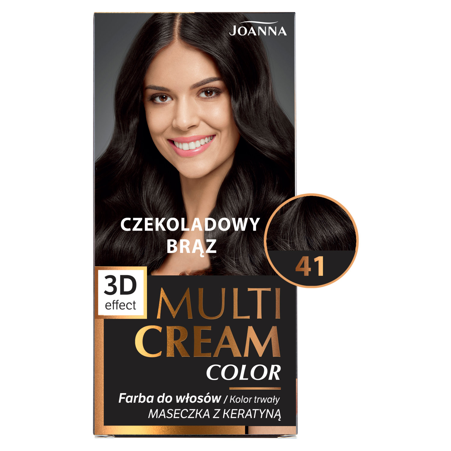 Joanna Multi Cream Color farba do włosów 41 czekoladowy brąz, 1 opak.