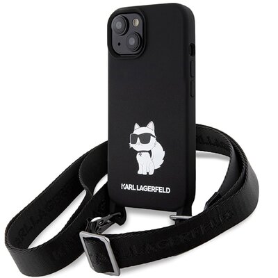 Etui KARL LAGERFELD Crossbody Silicone do Apple iPhone 15 Czarny