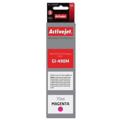 Tusz ACTIVEJET do Canon GI-490M Purpurowy 70 ml AC-G490M