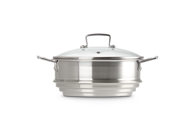 Le Creuset - Duża wkładka parowa ze szklaną pokrywką stal nierdzewna