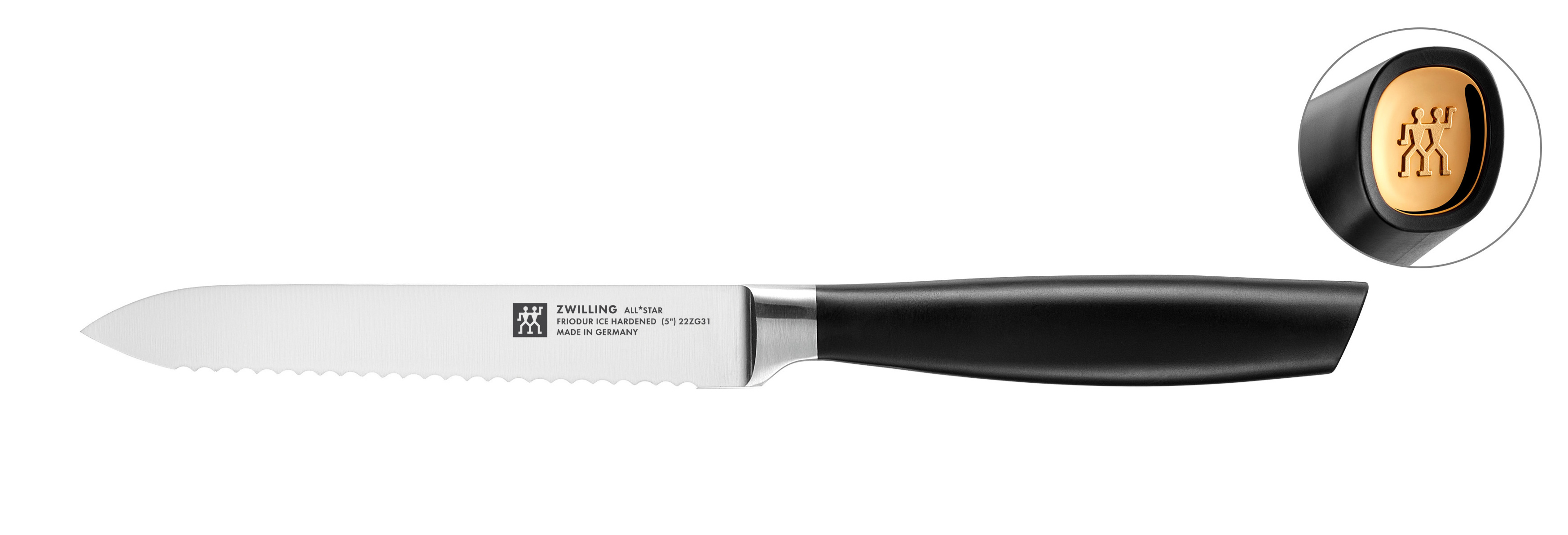 Zwilling - Nóż uniwersalny z ząbkami All Star Złoty