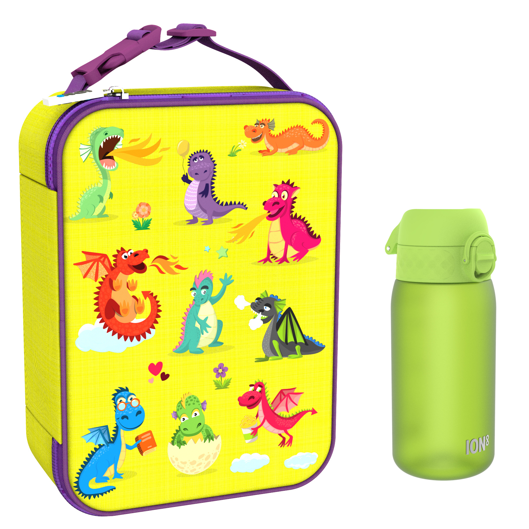 Ion8 zestaw: lunchbag Smoki, 1 szt. + bidon na wodę, poj. 0,4 l, 1 szt.