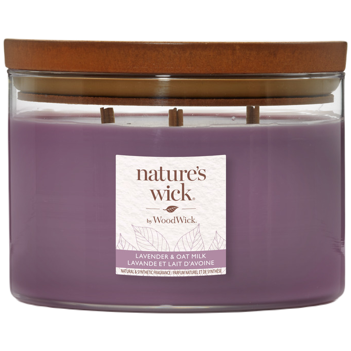 Nature's Wick By WoodWick Lavender&Oatmilk świeca zapachowa, 433 g