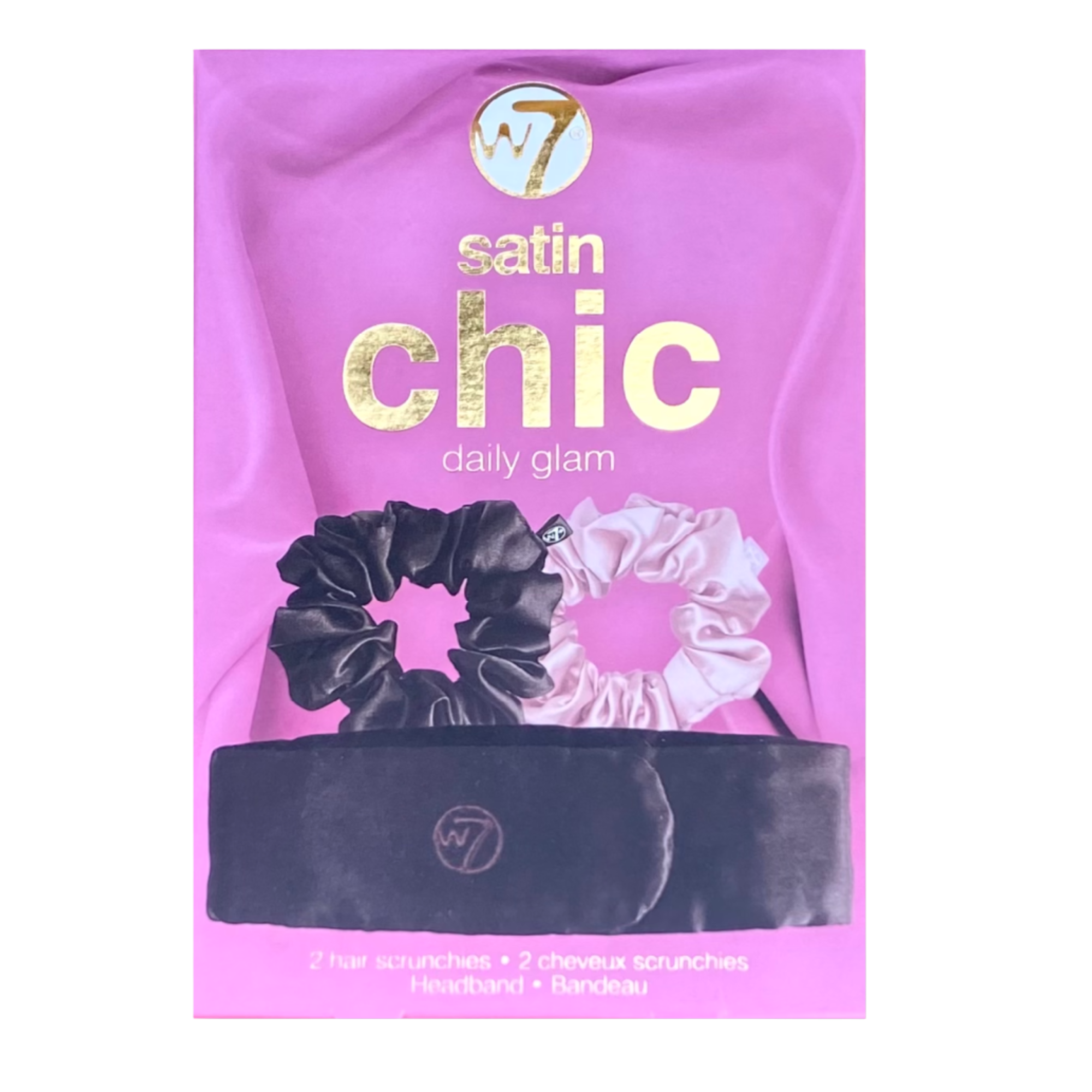 W7 Satin Chic zestaw: opaska do włosów, 1 szt. + gumka do włosów, 2 szt.