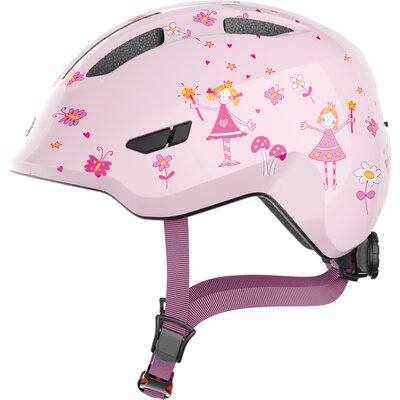 Kask rowerowy ABUS Smiley 3.0 LED Princess Różowy dla Dzieci (rozmiar S)