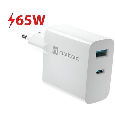 Ładowarka sieciowa NATEC Ribera GaN 65W Biały