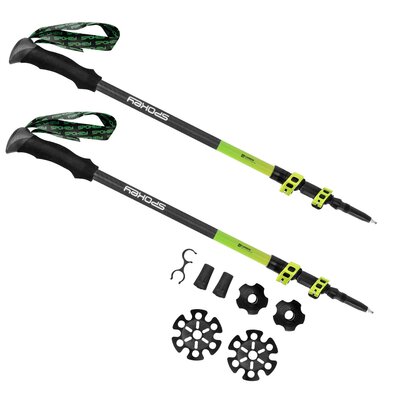 Kijki trekkingowe SPOKEY Carbon (105 - 135 cm) Czarno-żółty