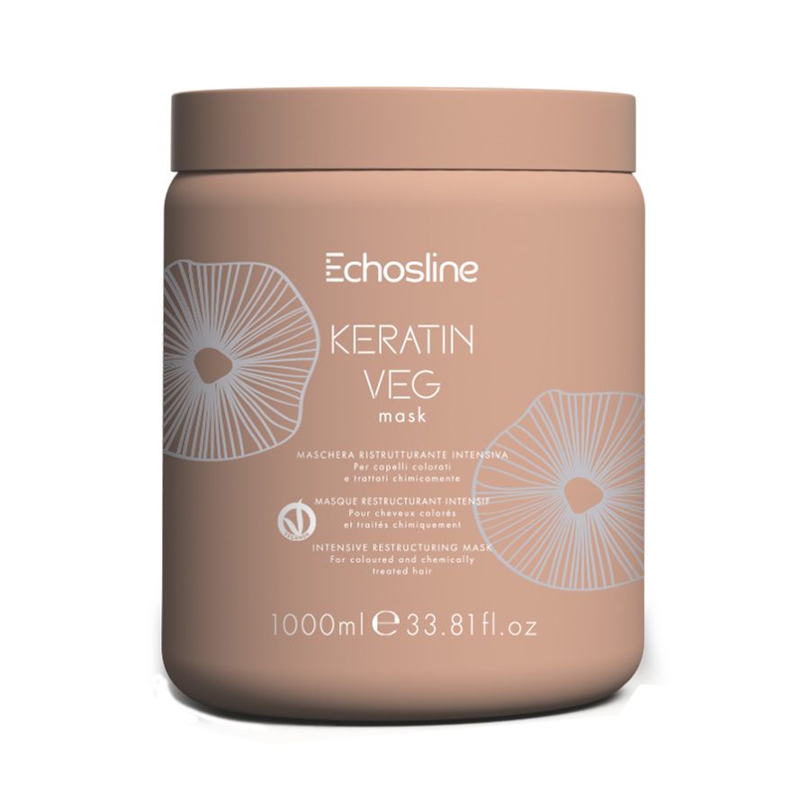 Echosline Keratin Veg regenerująca maska do włosów, 1000 ml