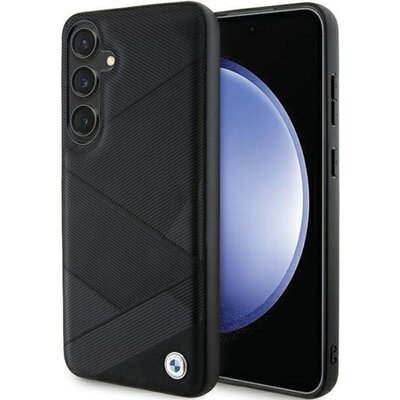 Etui BMW Signature Leather Crossing Lines Pattern do Samsung Galaxy S24 Plus Czarny