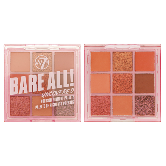 W7 Bare All! paleta prasowanych pigmentów Uncovered do powiek, 8,1 g