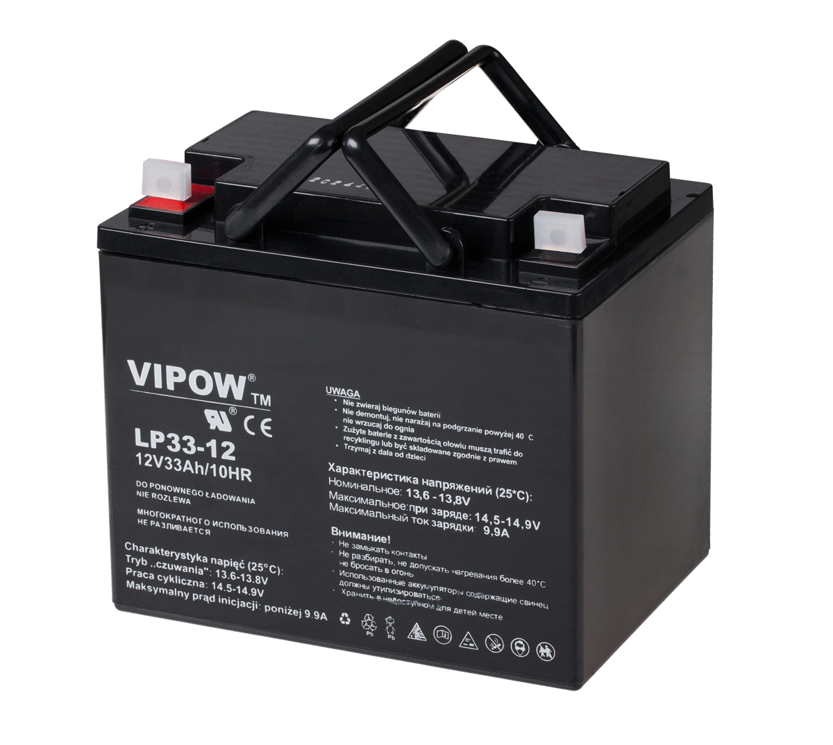 Akumulator żelowy Vipow 12 V / 33 Ah
