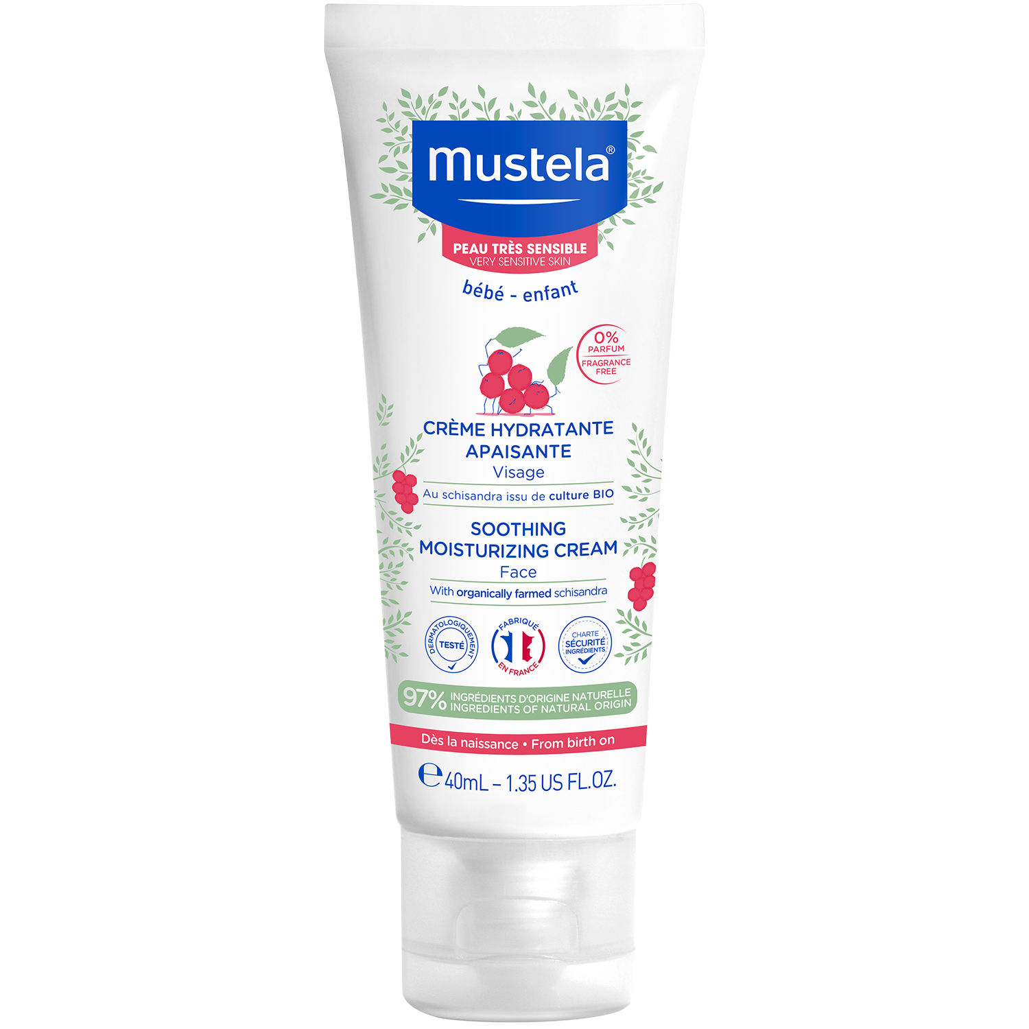 Mustela łagodzący krem nawilżający dla dzieci, 40 ml