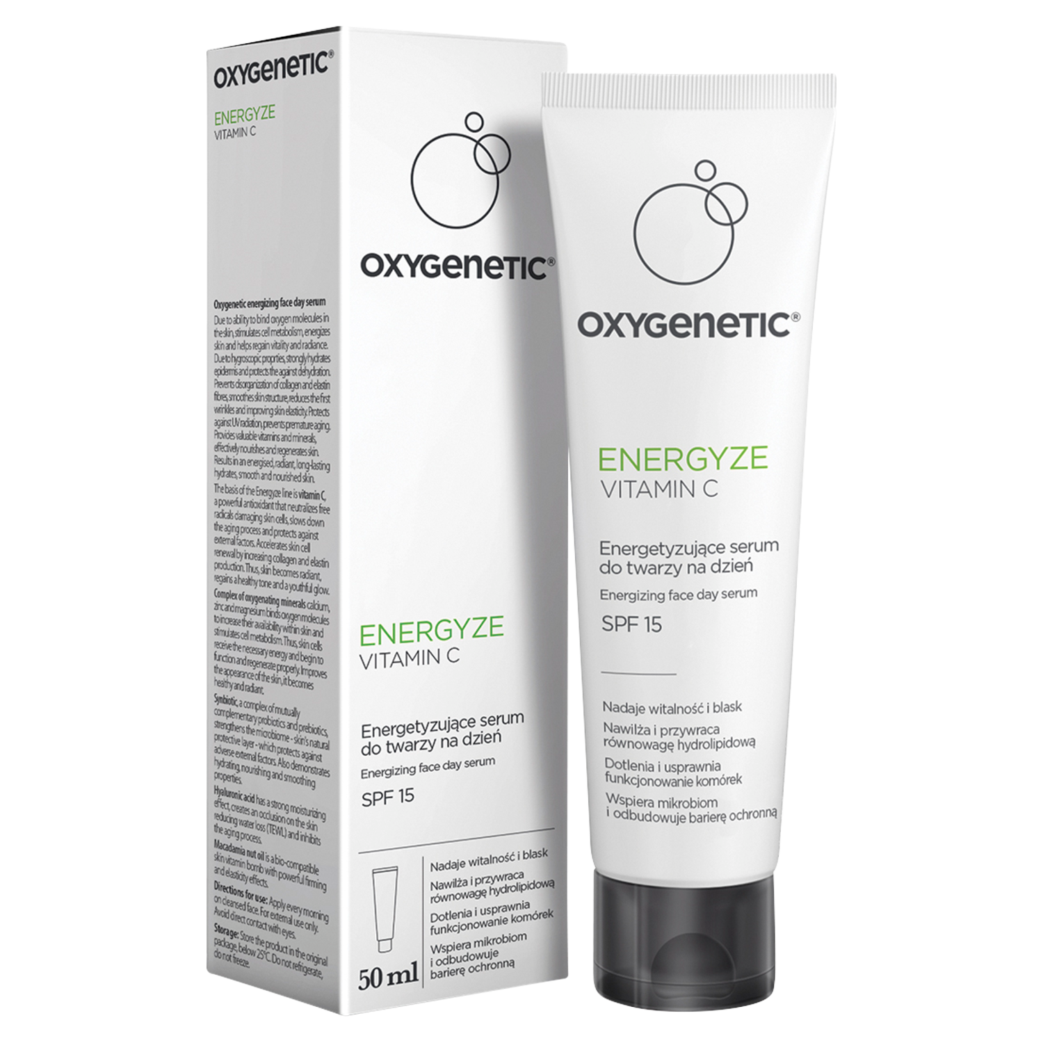 Oxygenetic Energyze Vitamin C energetyzujące serum do twarzy na dzień, 50 ml
