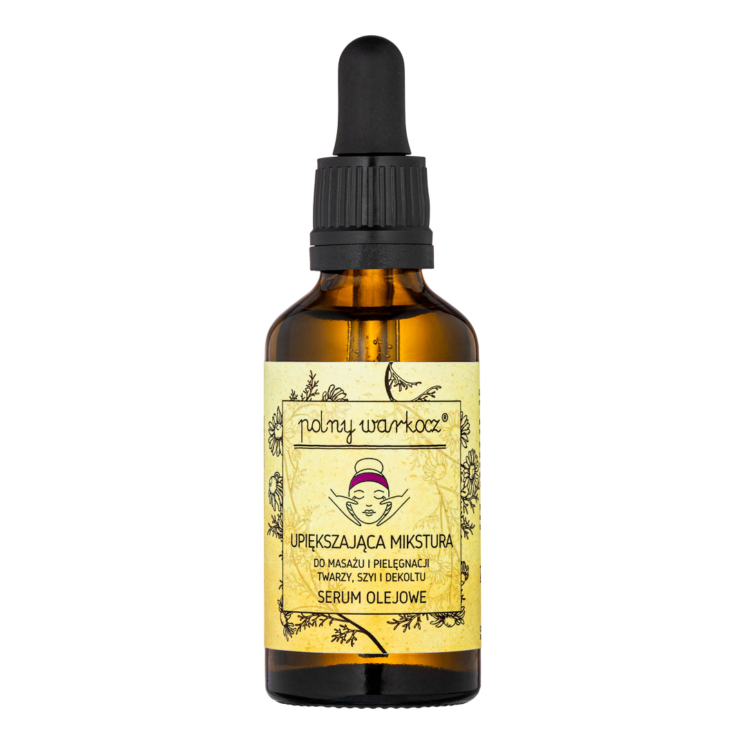 Polny Warkocz serum olejowe do masażu i pielęgnacji twarzy, szyi i dekoltu z witaminami C+E i Q10, 50 ml