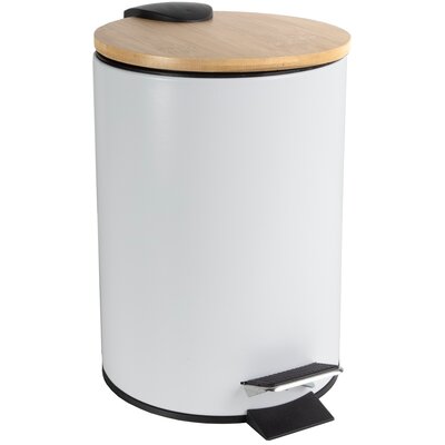 Kosz na śmieci z pedałem JOTTA Scandic wyjmowane wiadro, nie przepuszcza zapachów, stal 3L Biały