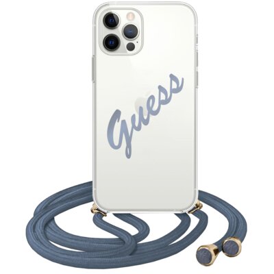 Etui GUESS Script Vintage do Apple iPhone 12 Pro Max Niebieski