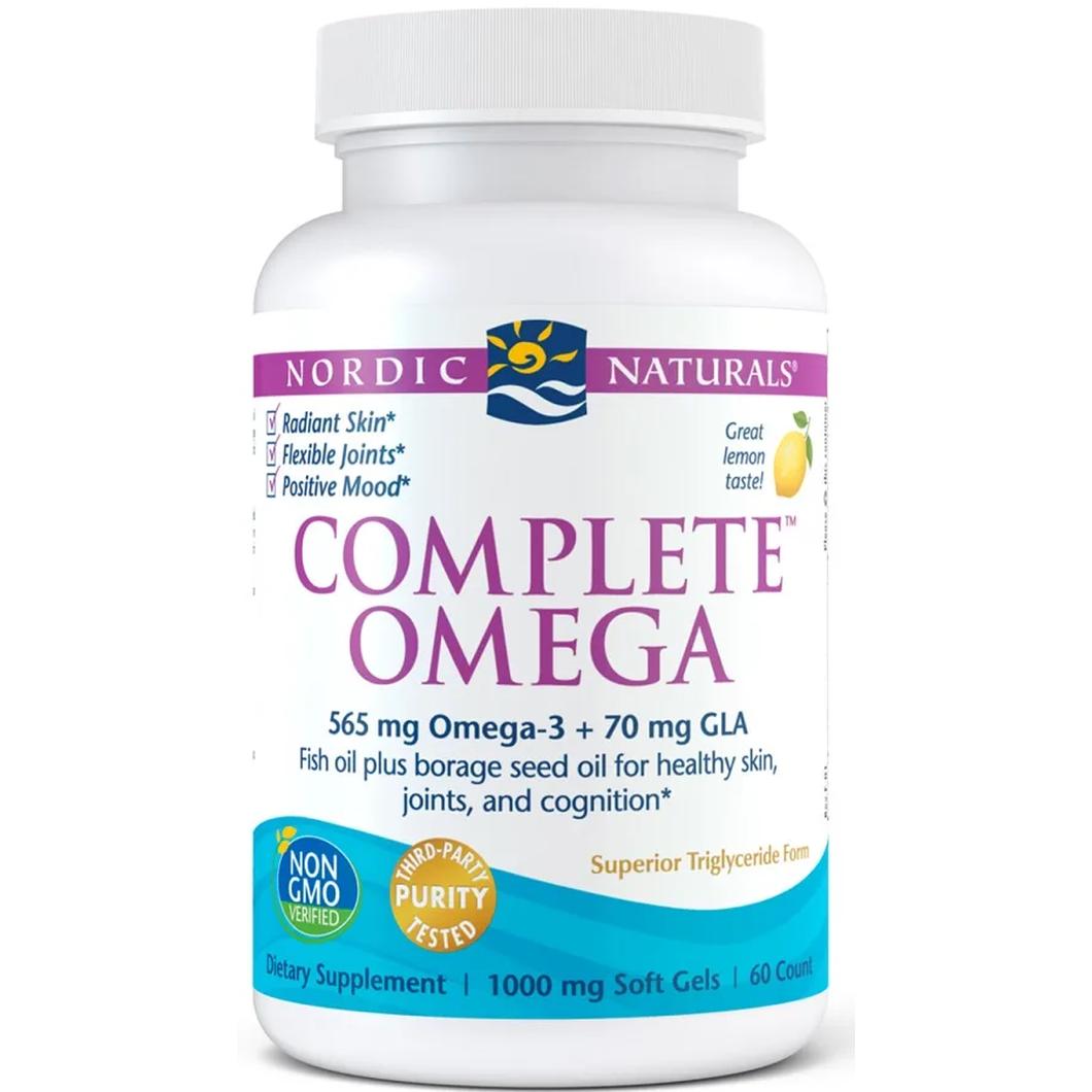 Nordic Naturals Complete Omega suplement diety, 565mg Omega + GLA, Cytryna, 60 kaps./1 opak.