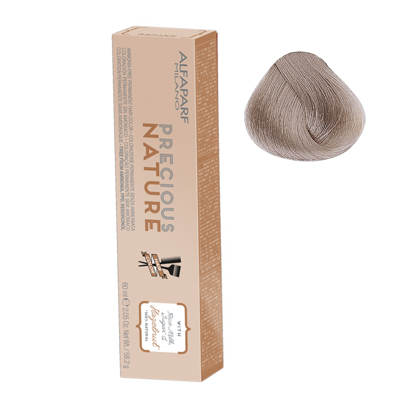 Alfaparf Precious Nature naturalna farba do włosów bez amoniaku 9.21 bardzo jasny opalizująco popielaty blond, 60 ml