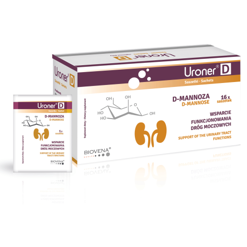Biovena Uroner D-mannoza suplement diety na wsparcie funkcjonowania nerek i dróg moczowych, 16 sasz./1 opak.