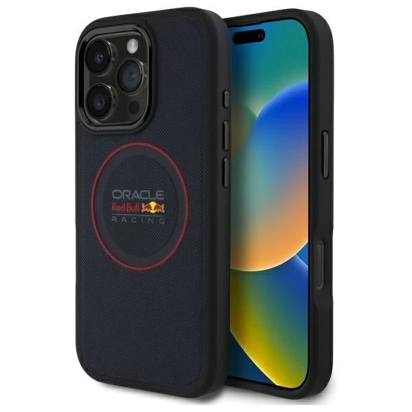 Red Bull Leather Red Ring MagSafe granatowy - etui iPhone 16 Pro Max