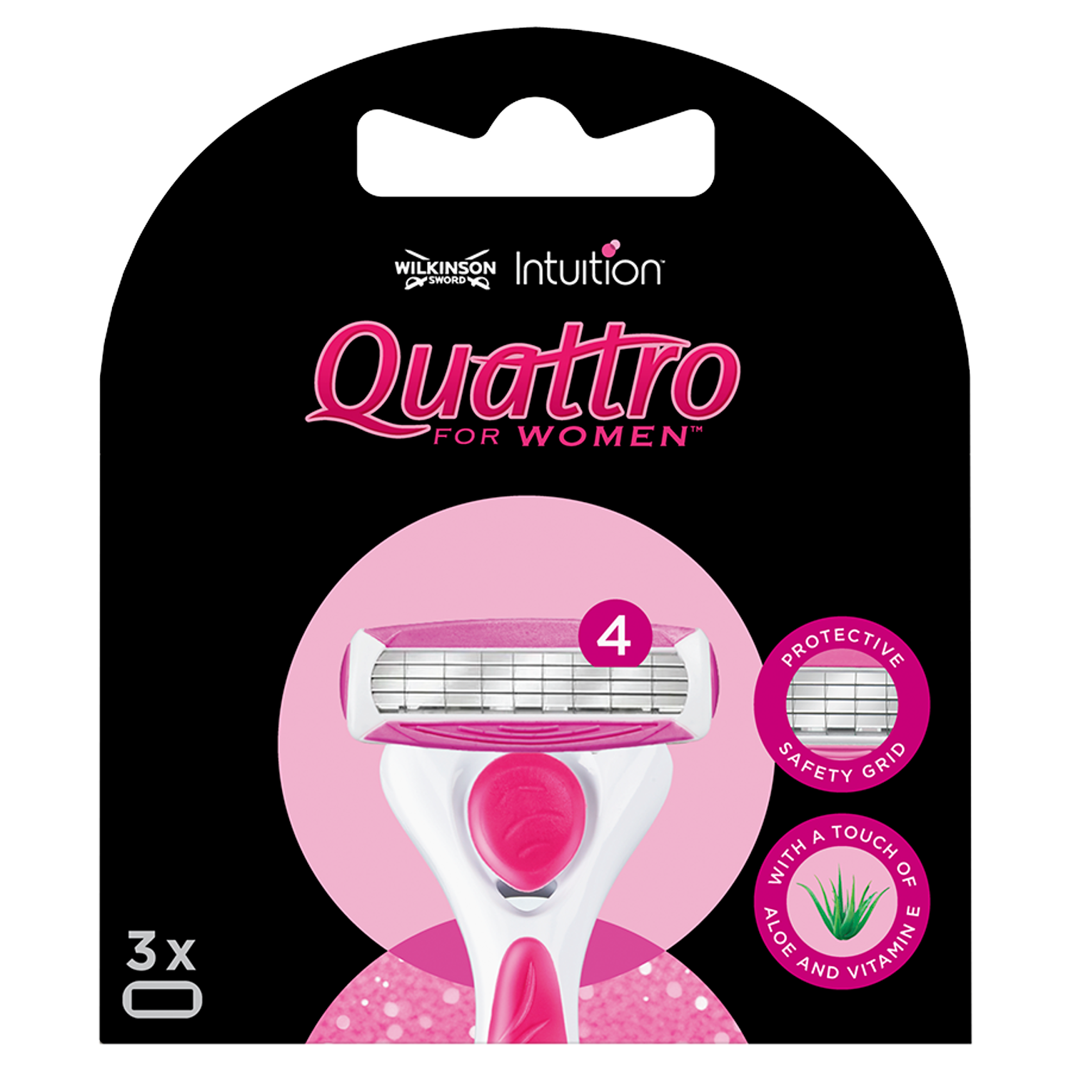 Wilkinson Sword Quattro wkłady do maszynki do golenia, 3 szt./1 opak.