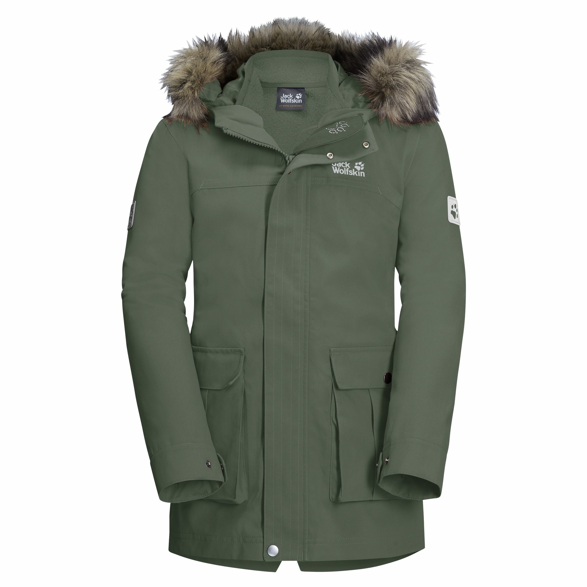 Parka dla chłopca Jack Wolfskin B ELK ISLAND 3IN1 PARKA thyme green - 128