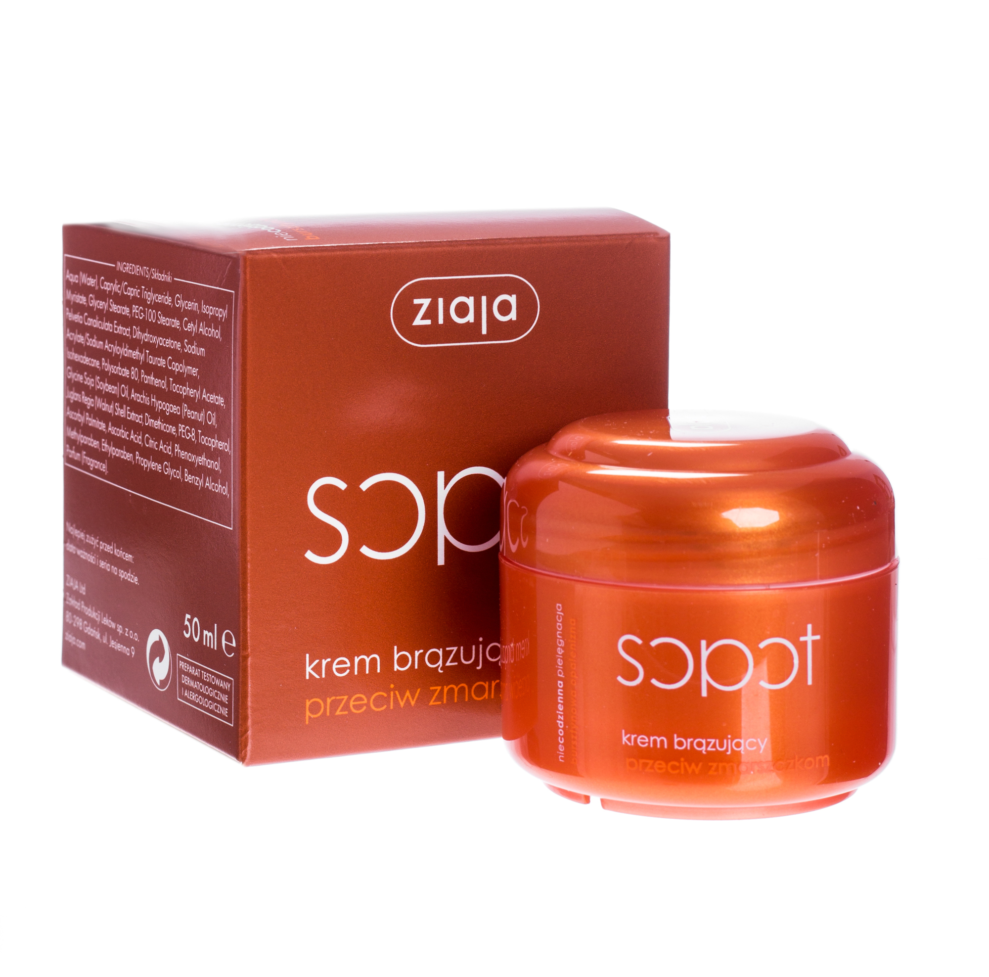 Ziaja Sopot, krem brązujący przeciw zmarszczkom, 50 ml