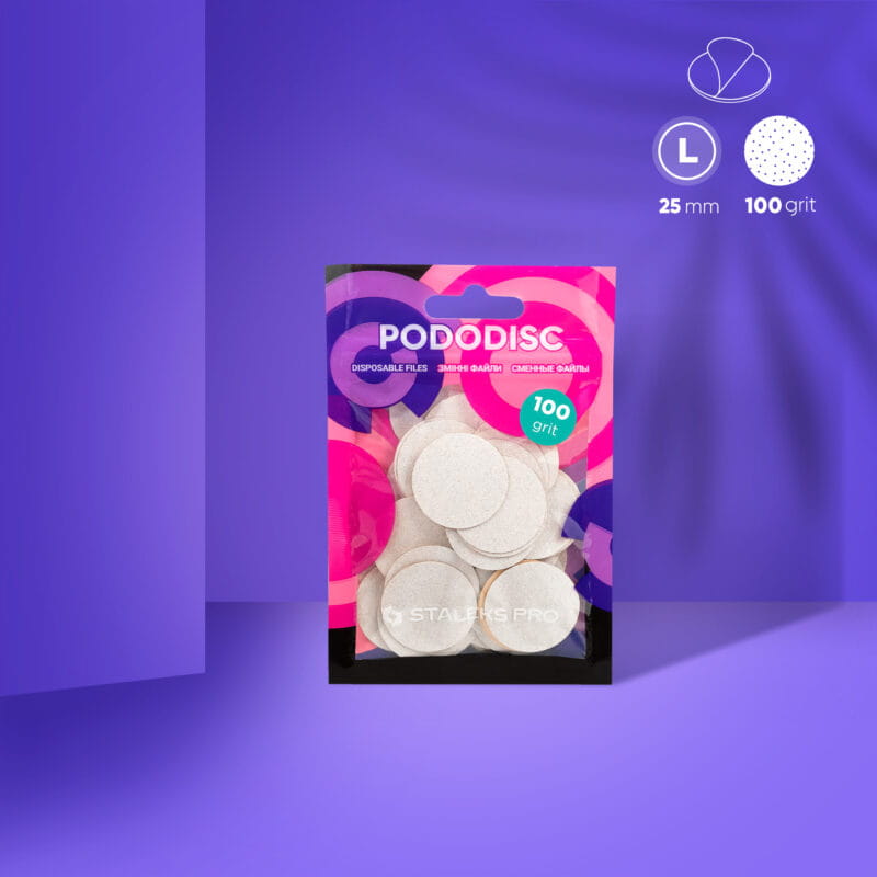 Pilniki białe do pedicure dysku PODODISC L EXPERT 100 grit (50 szt)