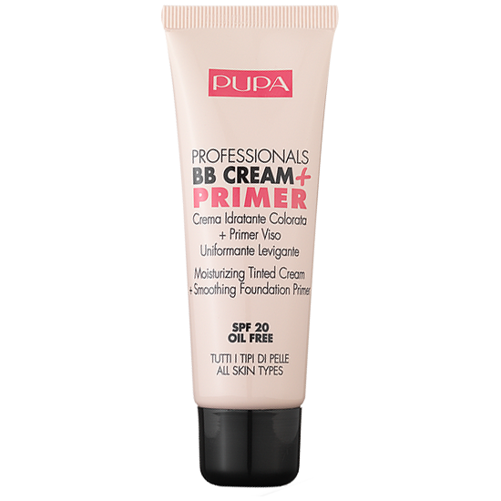 Pupa BB Cream+Primer nawilżający krem BB do twarzy 001 Nude z SPF20, 50 ml