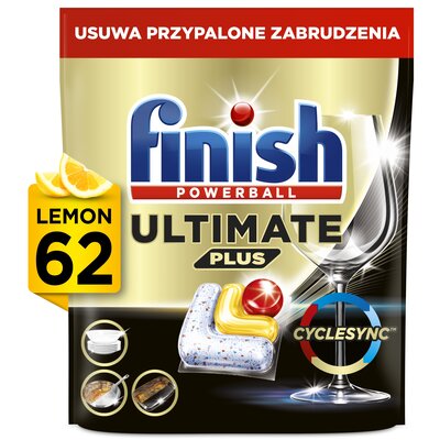 Kapsułki do zmywarek FINISH Powerball Ultimate Plus All in 1 Lemon - 62 szt.