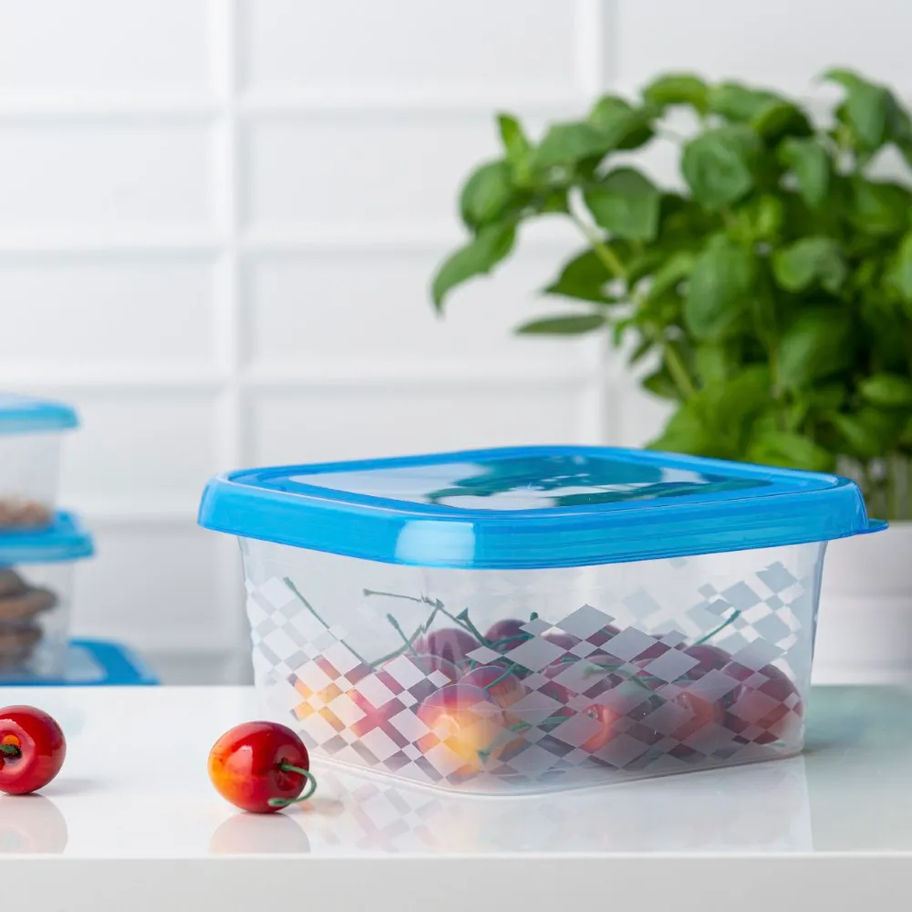 Pojemnik na żywność z pokrywą BranQ Blue Box kwadratowy 1,25 l niebieski