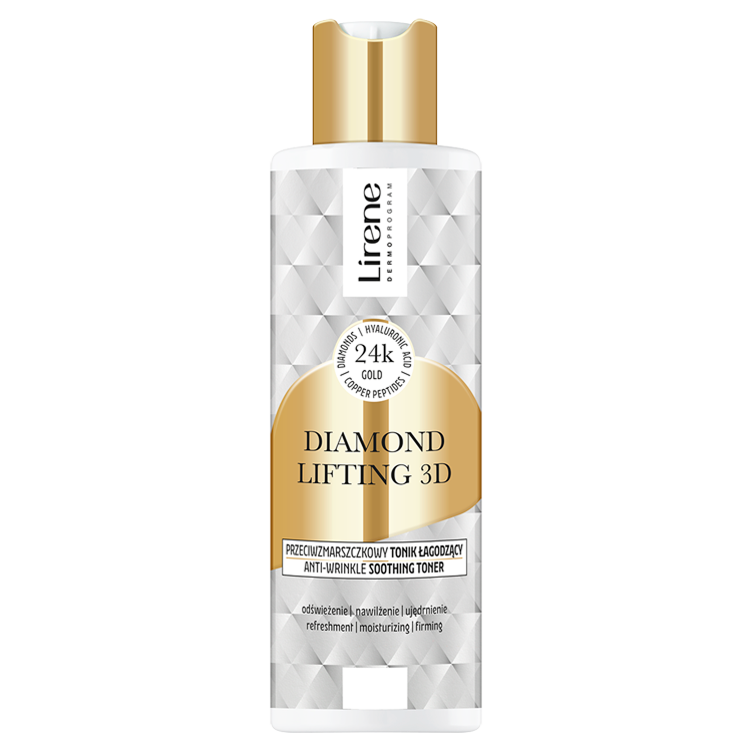 Lirene Diamond Lifting 3D przeciwzmarszczkowy tonik łagodzący do twarzy, 200 ml