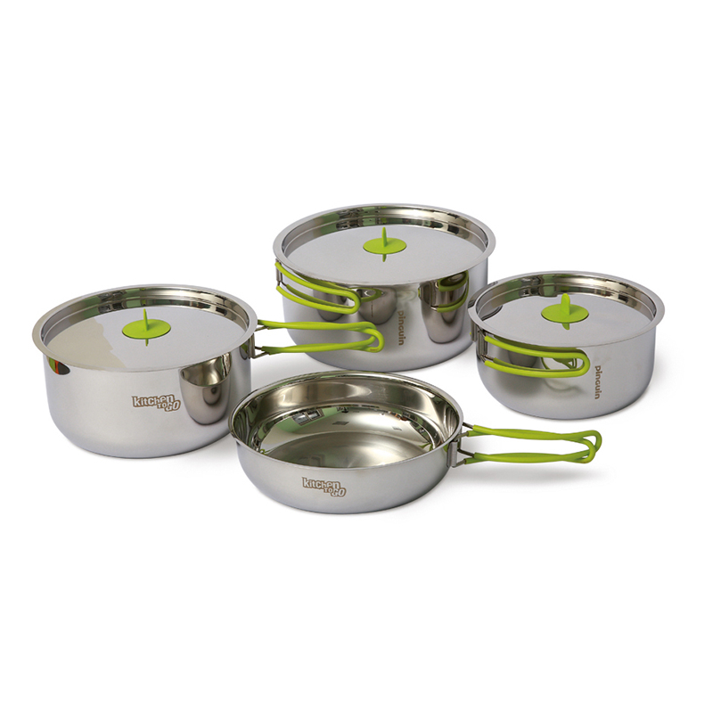 Zestaw garnków turystycznych Pinguin Trio Steel S - ONE SIZE