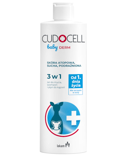 Cudocell Baby Derm 3w1 żel do mycia, szampon i płyn do kąpieli, 400 ml