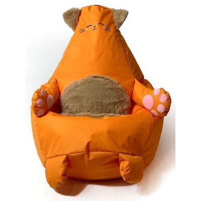 Pufa worek GO GIFT Kotek Pomarańczowy XL 130 x 90 cm