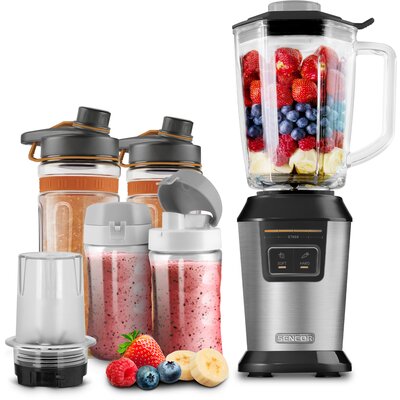 Blender personalny SENCOR SBL 7570SS (Sportowy) + 4 bidony + młynek w komplecie