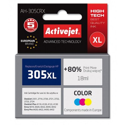 Tusz ACTIVEJET do HP 305 XL 3YM63AE Kolorowy 18 ml AH-305CRX