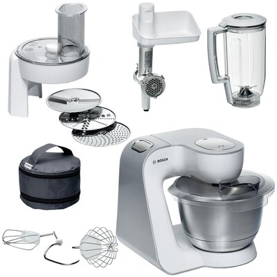 Robot kuchenny planetarny BOSCH MUM58231 1000W z rozdrabniaczem, maszynką do mięsa i blenderem kielichowym