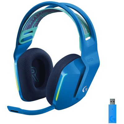 Słuchawki LOGITECH G733 Lightspeed Bezprzewodowe, Nauszne, Dźwięk przestrzenny Niebieski